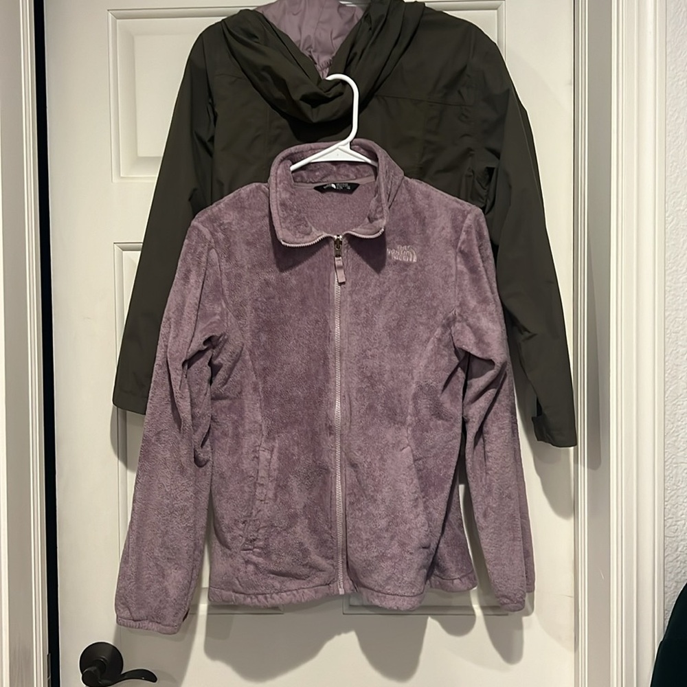The North Face Purple Fleece Jacket with Olive Shell